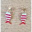 Pendientes Peces Rayas Rojas
